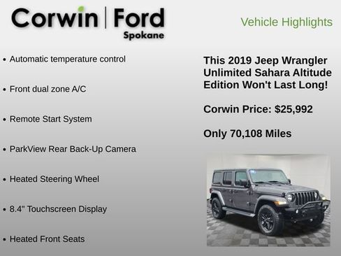 Used 2019 Jeep Wrangler Unlimited Sahara image 18