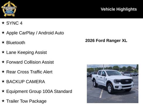 New 2026 Ford Ranger XL w/ Trailer Tow Package AWD/4WD image 2
