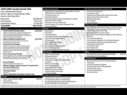 Used 2024 GMC Acadia Denali w/ Super Cruise Package FWD image 8