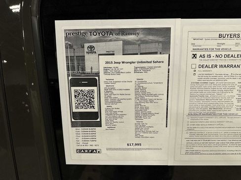 Used 2015 Jeep Wrangler Unlimited Sahara w/ Connectivity Group image 12