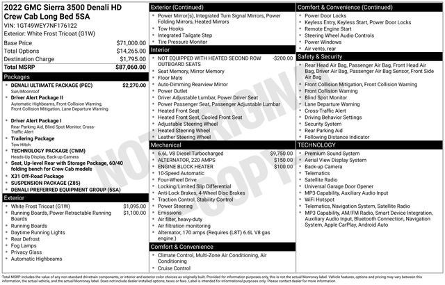 Used 2022 GMC Sierra 3500 Denali w/ Denali Ultimate Package AWD/4WD image 1