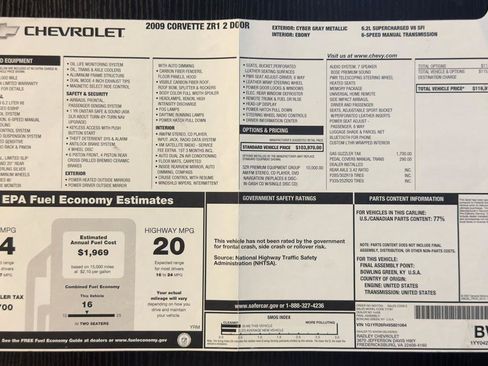 Used 2009 Chevrolet Corvette ZR1 w/ Preferred Equipment Group RWD image 26