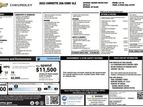 Used 2023 Chevrolet Corvette Z06 w/ Z07 Performance Package RWD image 33
