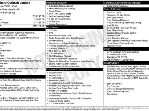 Used 2023 Subaru Outback Limited image 33