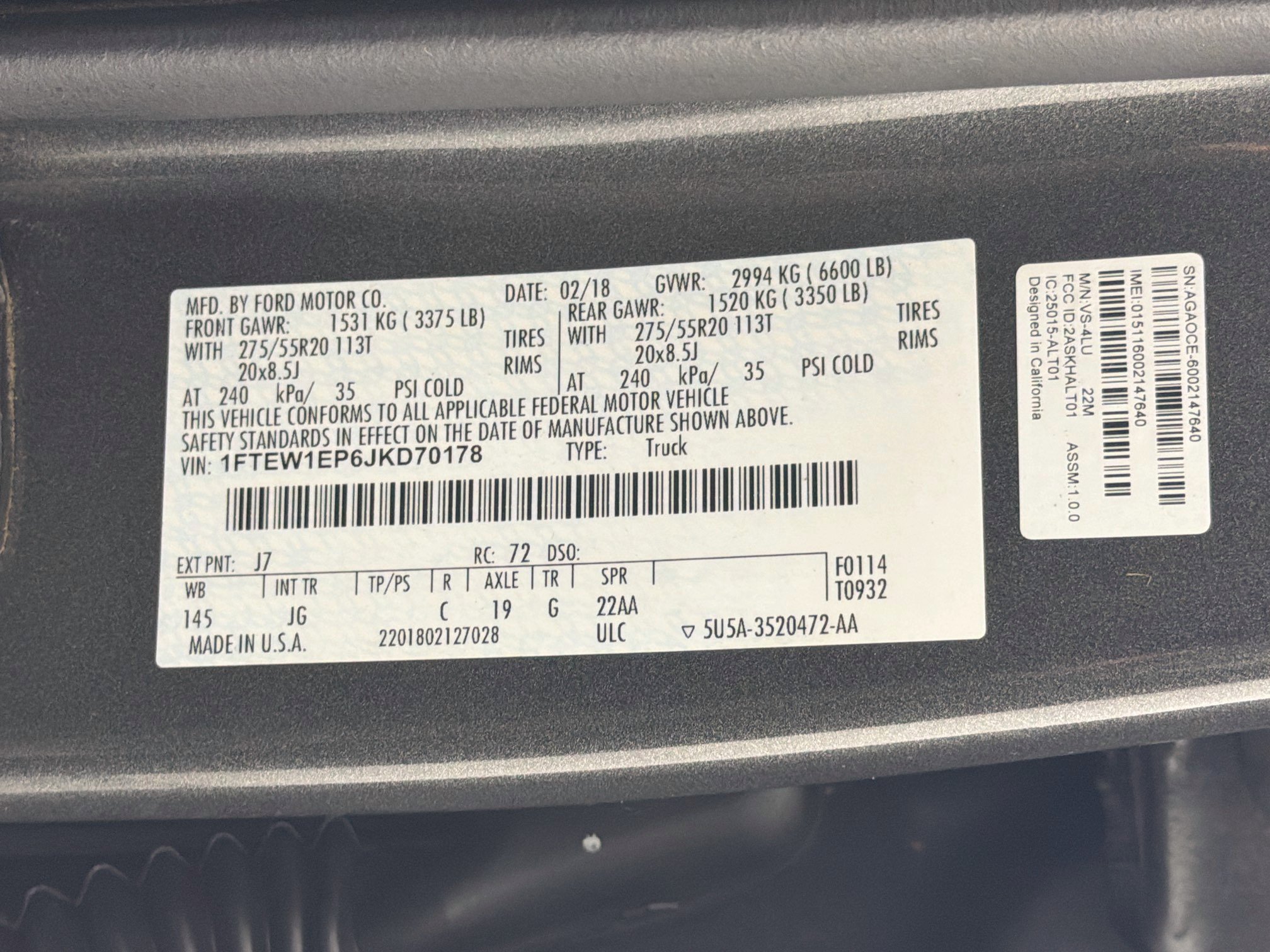 Used 2018 Ford F150 XL w/ Equipment Group 101A Mid AWD/4WD image 12