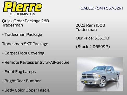Used 2023 RAM 1500 Tradesman w/ Tradesman SXT Package AWD/4WD image 6