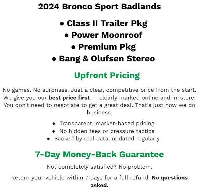 Used 2024 Ford Bronco Sport Badlands w/ Premium Package AWD/4WD image 3