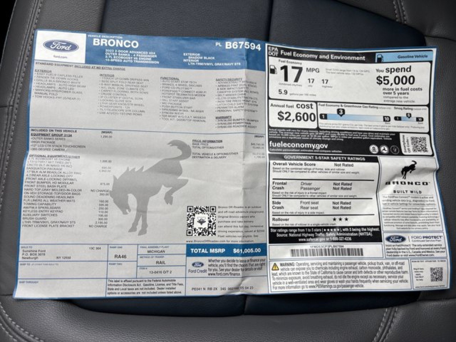 Used 2023 Ford Bronco Outer Banks w/ Sasquatch Package AWD/4WD image 23