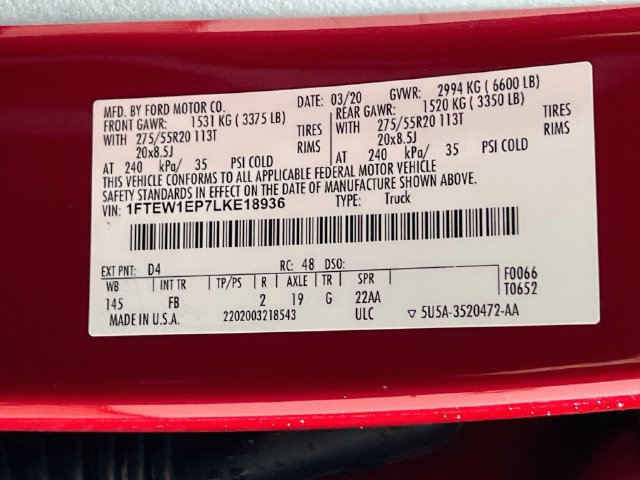 Used 2020 Ford F150 XLT w/ Equipment Group 302A Luxury AWD/4WD image 27