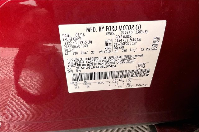 Used 2016 Lincoln MKX Reserve w/ Cargo Utility Package FWD image 16