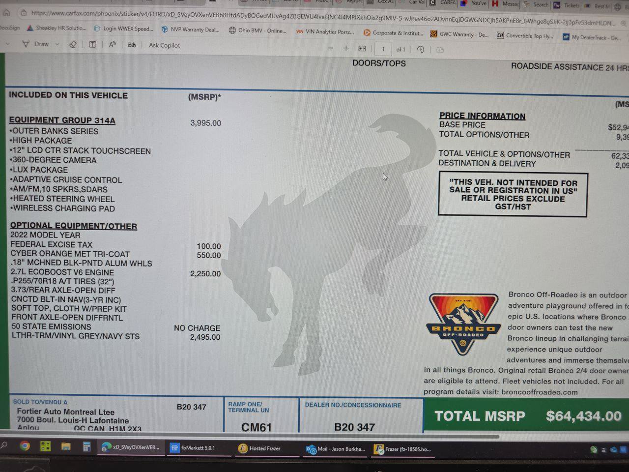 Used 2022 Ford Bronco Outer Banks AWD/4WD image 22