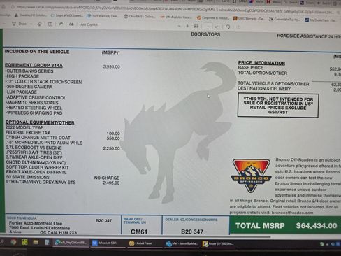 Used 2022 Ford Bronco Outer Banks image 22