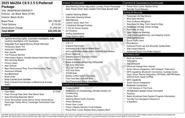 Certified 2025 MAZDA CX-5 AWD 2.5 S w/ Preferred Package image 35