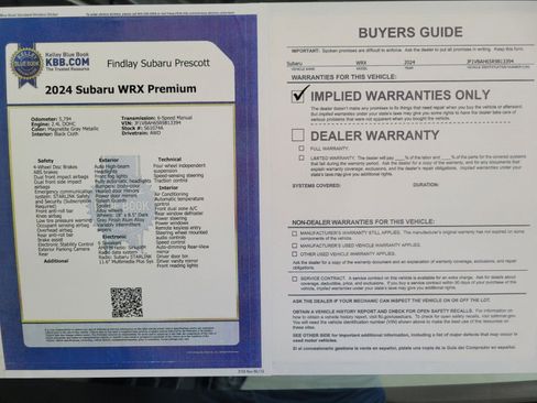 Certified 2024 Subaru WRX Premium image 33