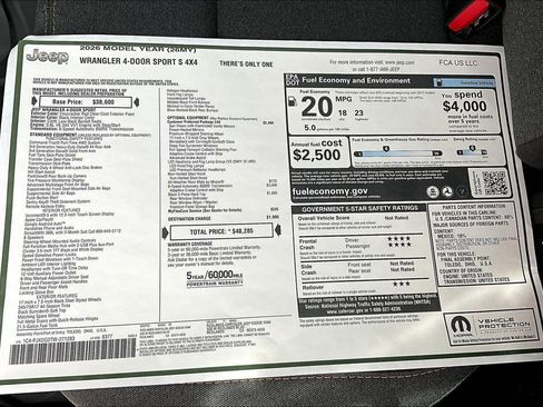 New 2026 Jeep Wrangler Sport S image 33