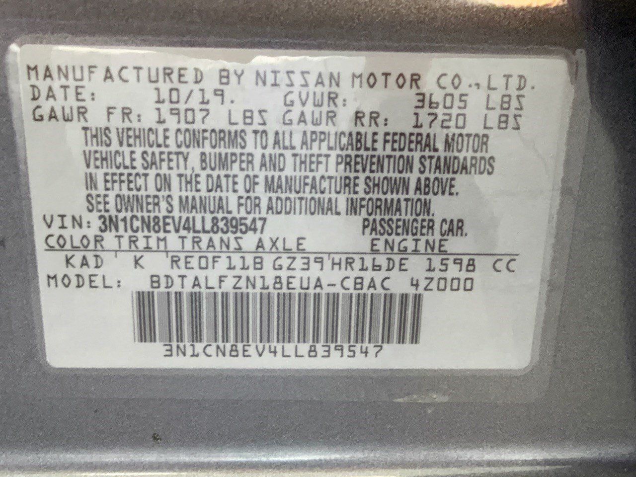 Used 2020 Nissan Versa SV FWD image 32