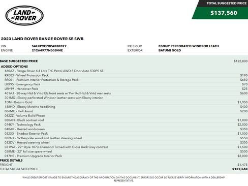 Used 2023 Land Rover Range Rover SE AWD/4WD image 3