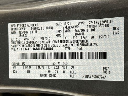 Used 2021 Ford Ranger XL w/ Equipment Group 101A High AWD/4WD image 12