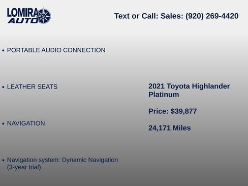 Used 2021 Toyota Highlander Platinum AWD/4WD image 13