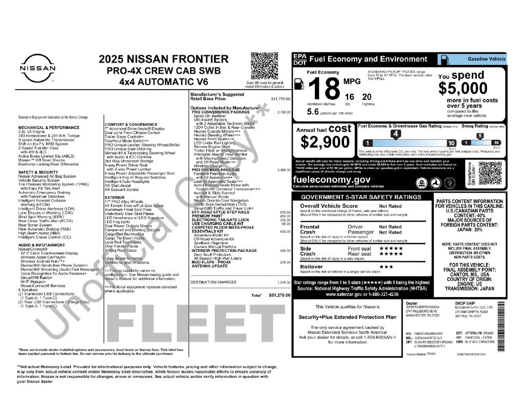 Used 2025 Nissan Frontier PRO-4X w/ Pro Premium Package AWD/4WD image 60