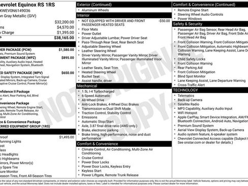 Used 2022 Chevrolet Equinox RS w/ RS Leather Package AWD/4WD image 3