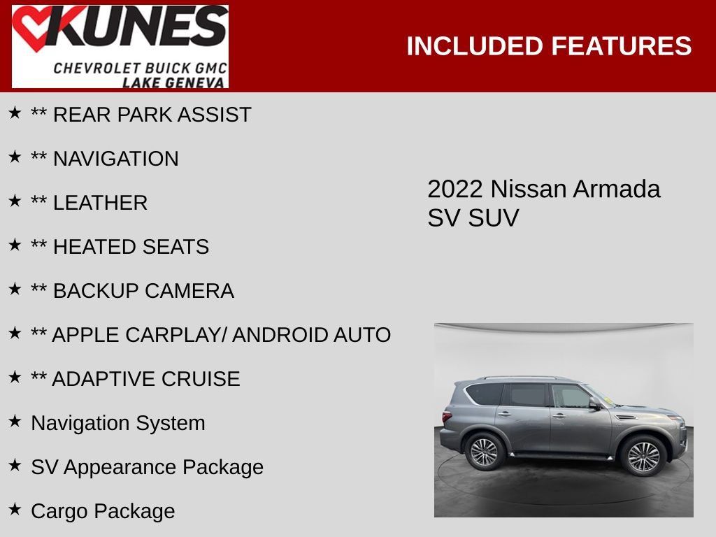 Used 2022 Nissan Armada SV w/ SV Appearance Package AWD/4WD image 2