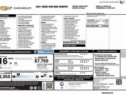 Used 2021 Chevrolet Tahoe High Country