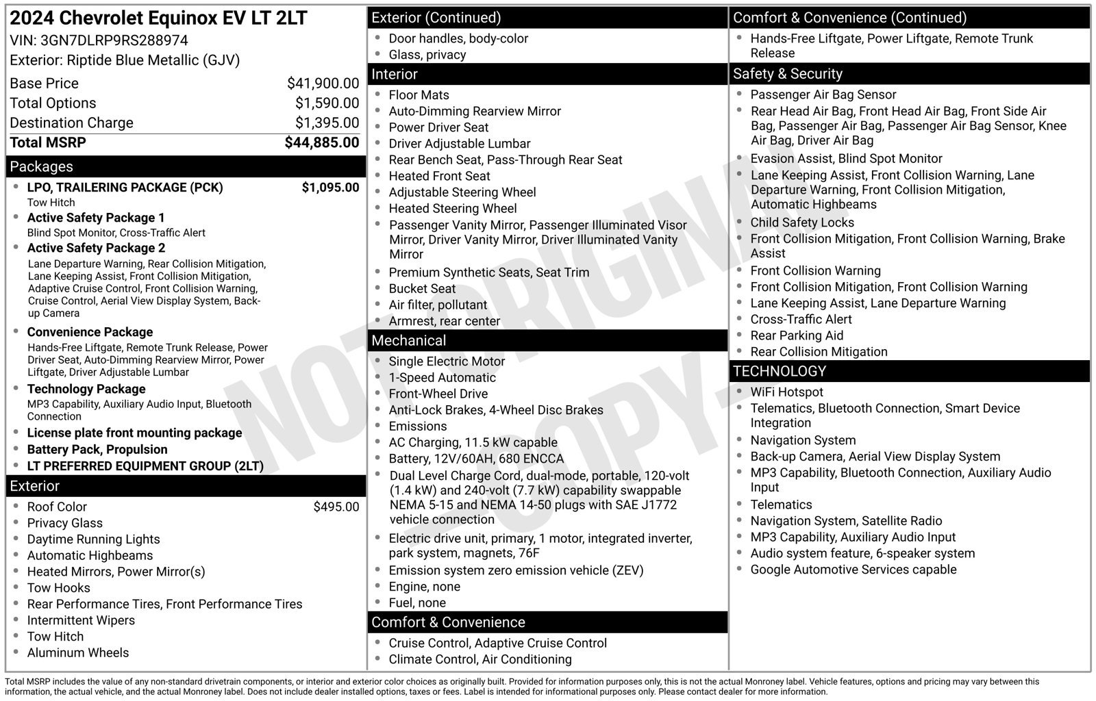 Used 2024 Chevrolet Equinox EV LT w/ LPO, Trailering Package FWD image 7