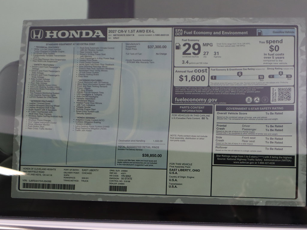 New 2027 Honda CR-V EX-L image 23