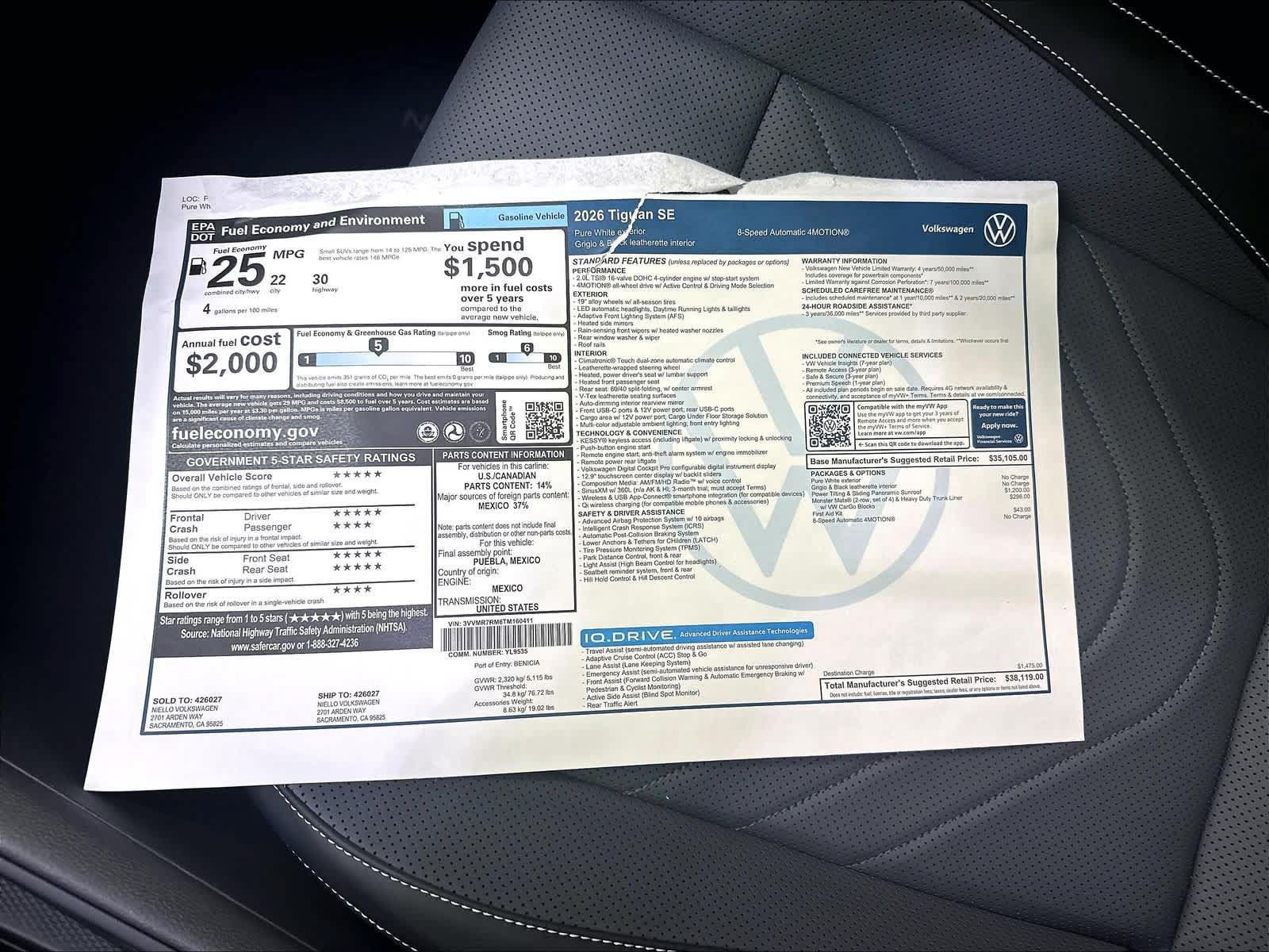 New 2026 Volkswagen Tiguan SE AWD/4WD image 14
