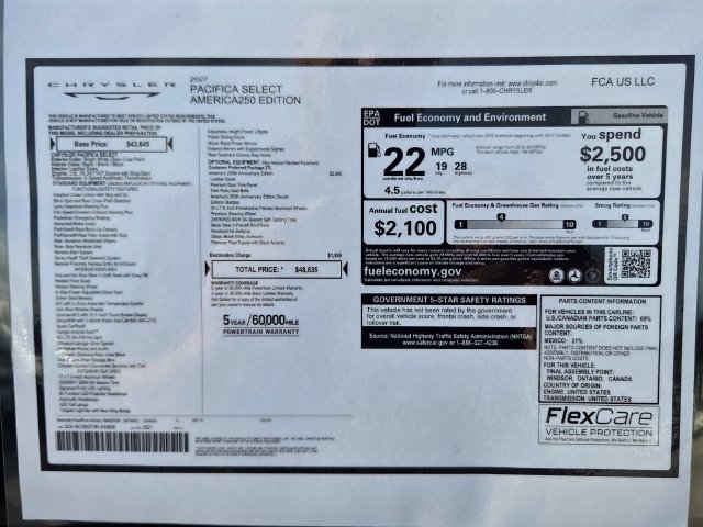 New 2027 Chrysler Pacifica Select FWD image 3