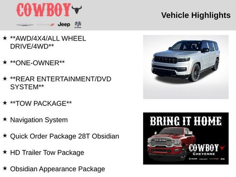 Used 2024 Jeep Grand Wagoneer Series III w/ Rear Seat Video Group 1 image 2