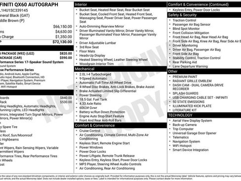 Used 2025 INFINITI QX60 Autograph w/ Lighting Package (N92) image 32