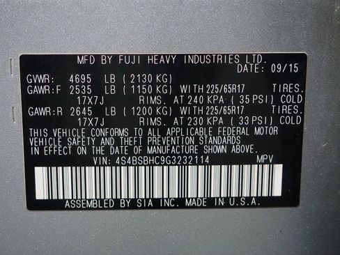 Used 2016 Subaru Outback 2.5i Premium image 57