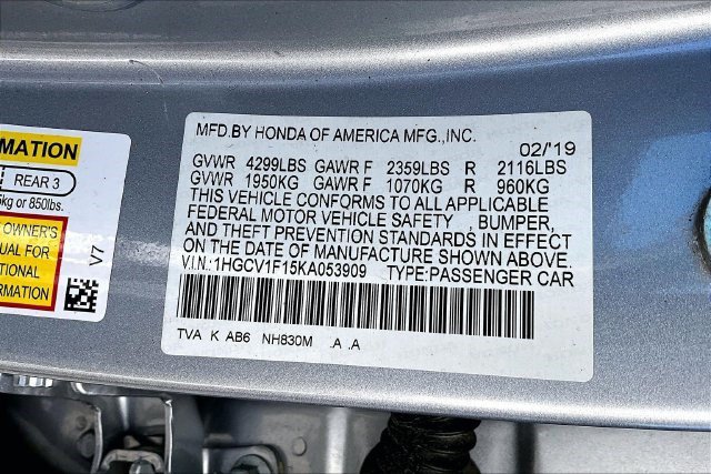 Certified 2019 Honda Accord LX image 17