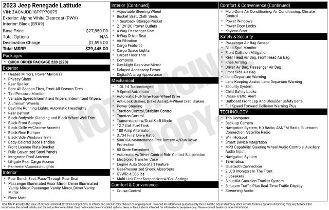 Used 2023 Jeep Renegade Latitude AWD/4WD image 13