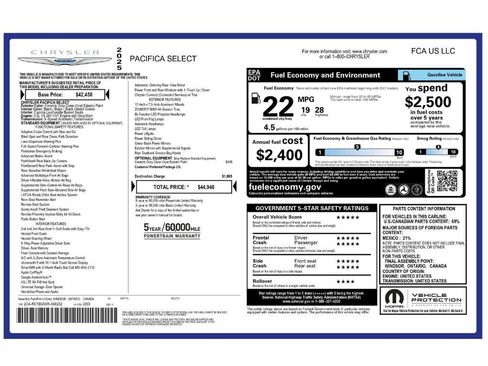 Used 2025 Chrysler Pacifica Select FWD image 2