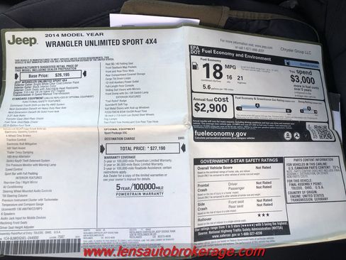 Used 2014 Jeep Wrangler Unlimited Sport AWD/4WD image 26