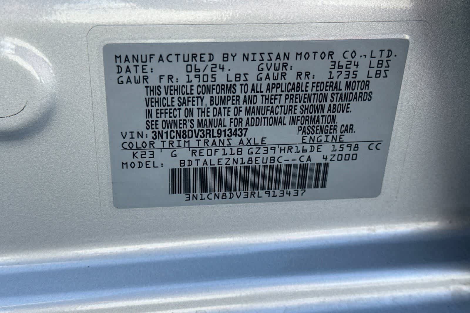 Certified 2024 Nissan Versa S w/ S Plus Package FWD image 27