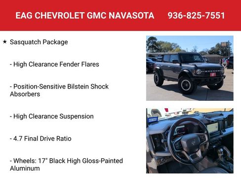 Used 2021 Ford Bronco Black Diamond w/ Sasquatch Package image 8