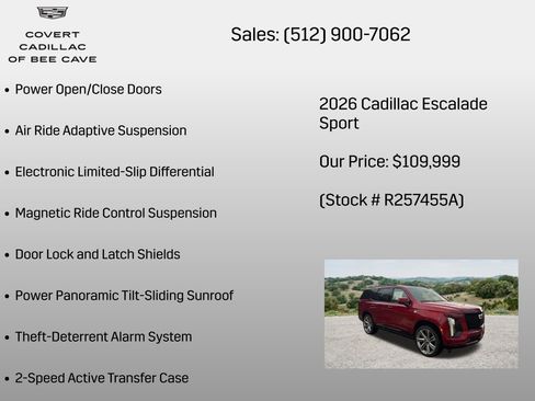 Certified 2026 Cadillac Escalade Sport w/ Touring Package AWD/4WD image 38