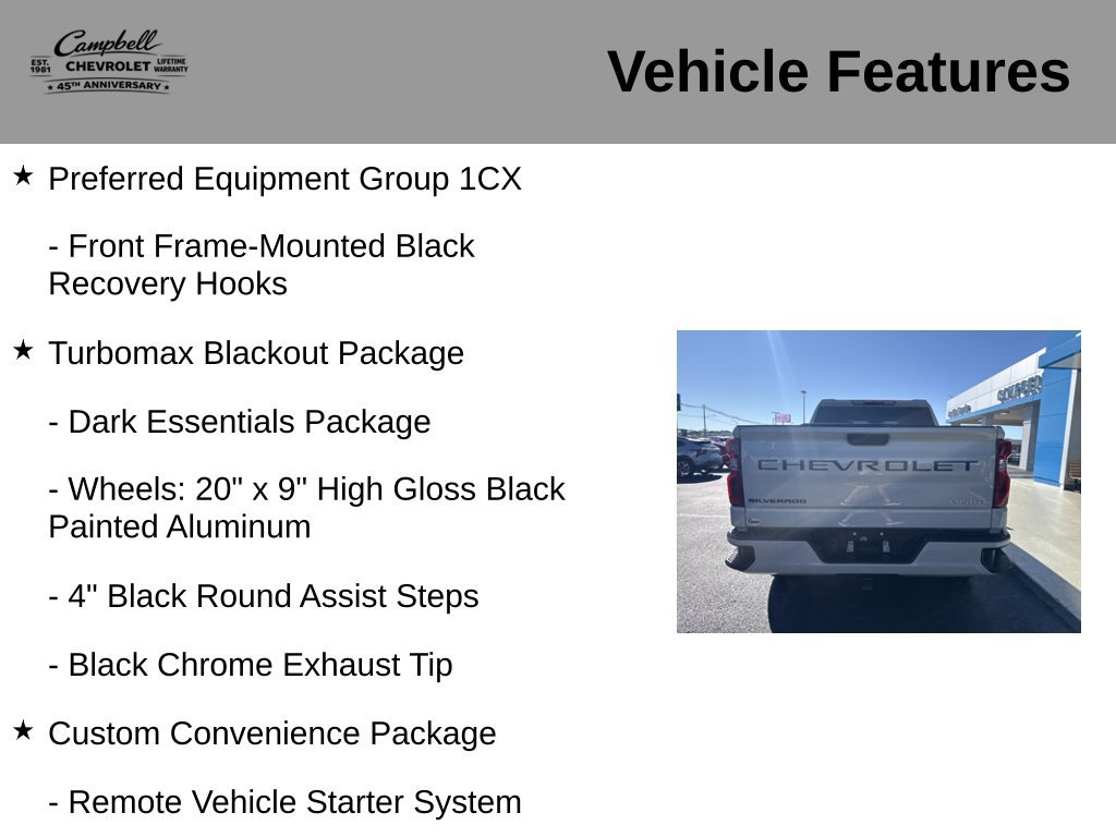 Used 2026 Chevrolet Silverado 1500 Custom w/ Turbomax Blackout Package AWD/4WD image 21