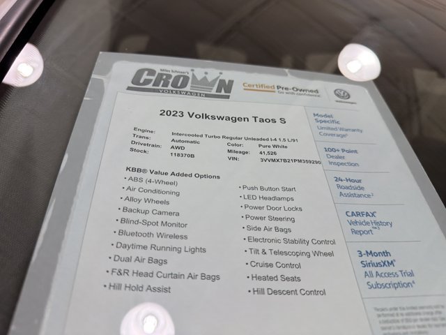 Certified 2023 Volkswagen Taos S AWD/4WD image 40