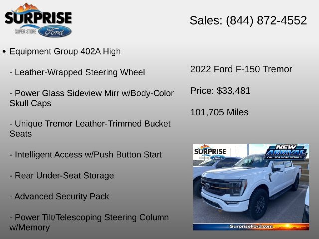 Used 2022 Ford F150 Tremor w/ Equipment Group 402A High AWD/4WD image 16