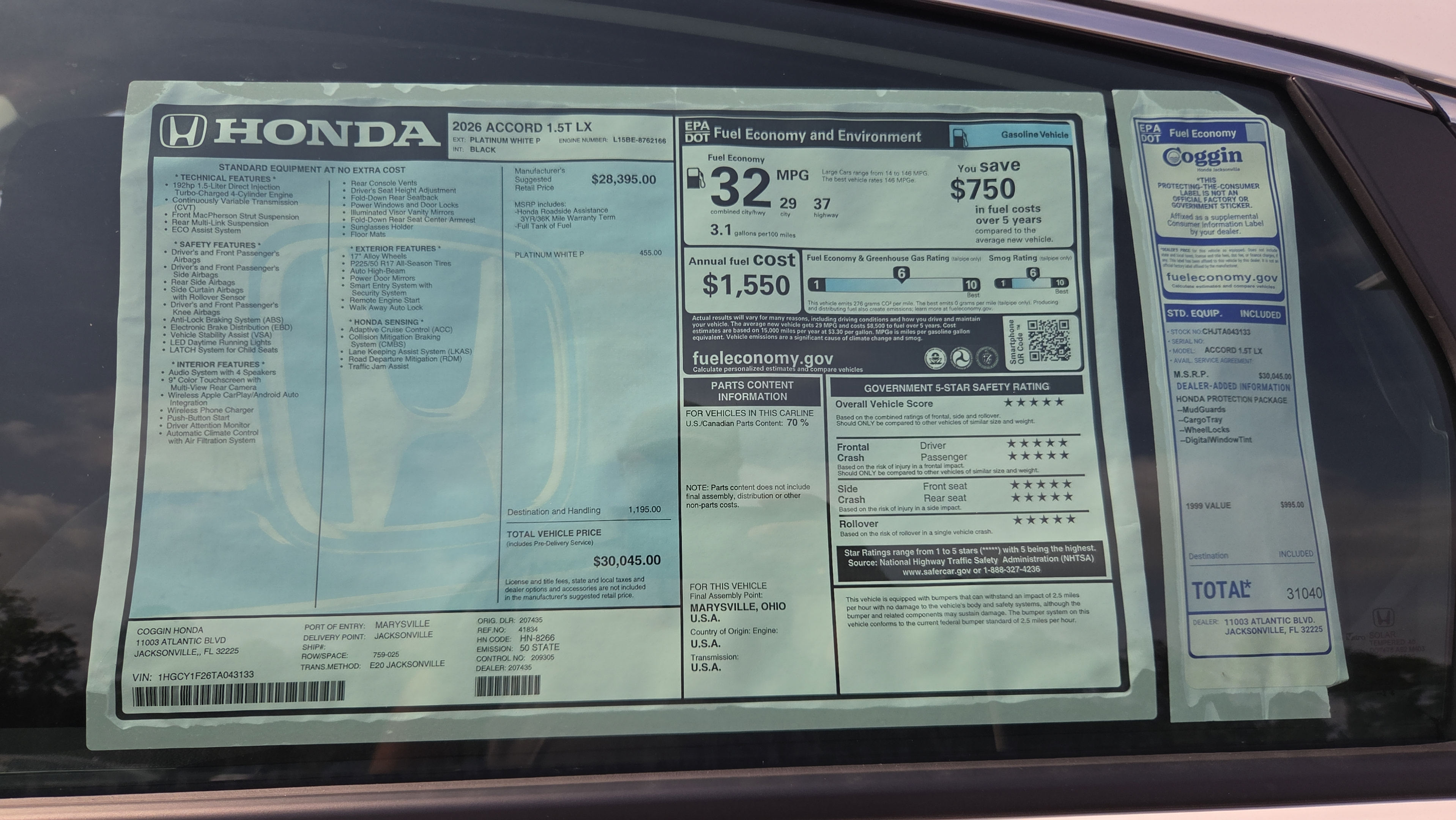 New 2026 Honda Accord LX image 10