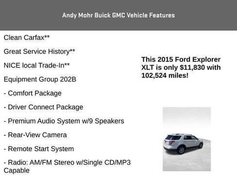 Used 2015 Ford Explorer XLT w/ Equipment Group 202B AWD/4WD image 4