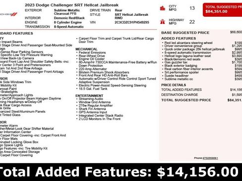 Used 2023 Dodge Challenger SRT Hellcat w/ Driver Convenience Group image 3