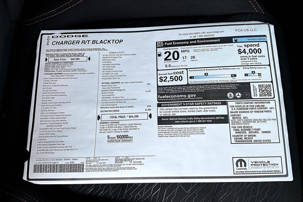 New 2026 Dodge Charger R/T w/ Blacktop Package AWD/4WD image 33
