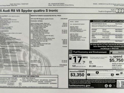 Used 2015 Audi R8 V8 w/ Full Leather Package image 35