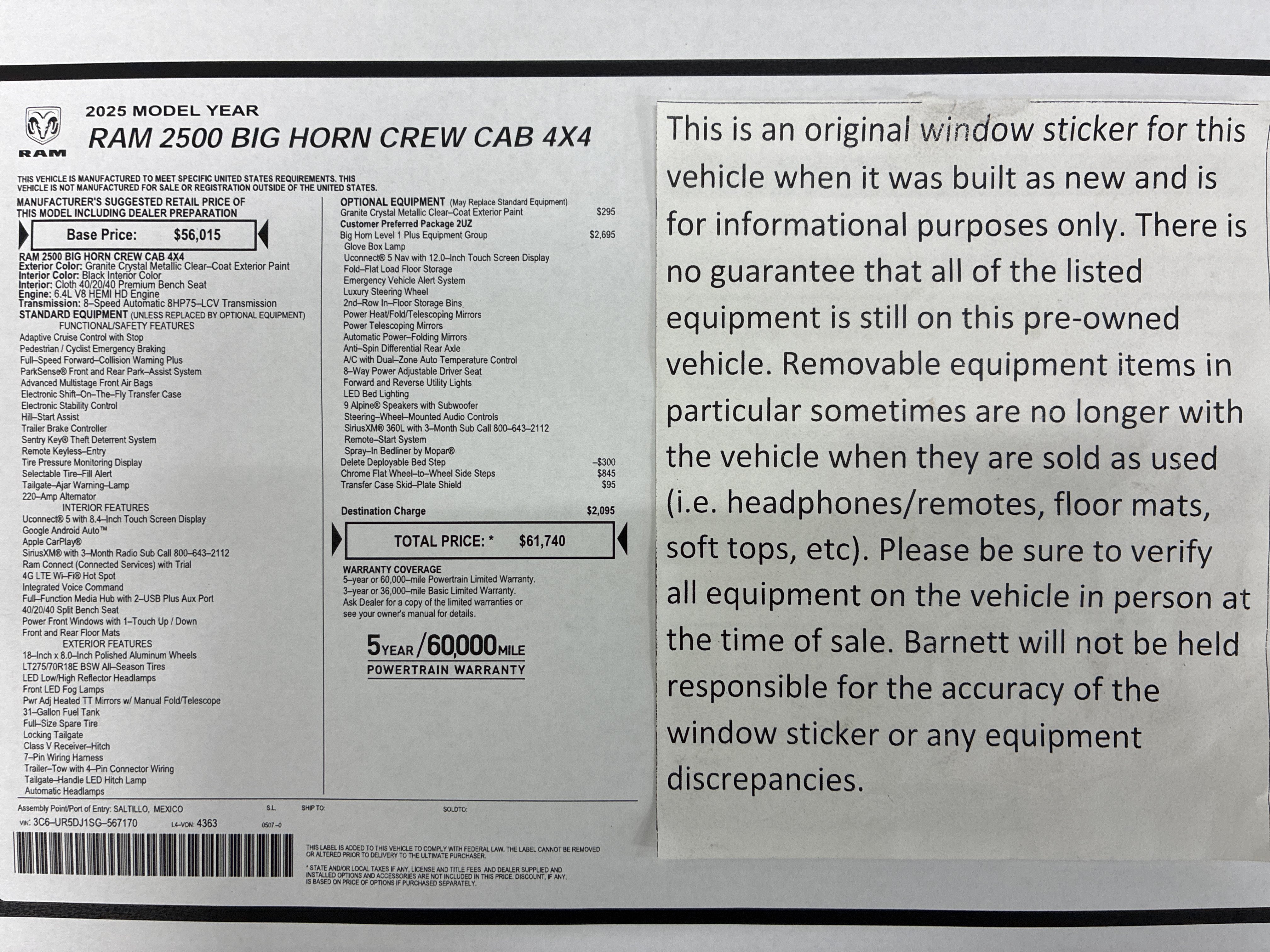 Certified 2025 RAM 2500 Big Horn AWD/4WD image 2